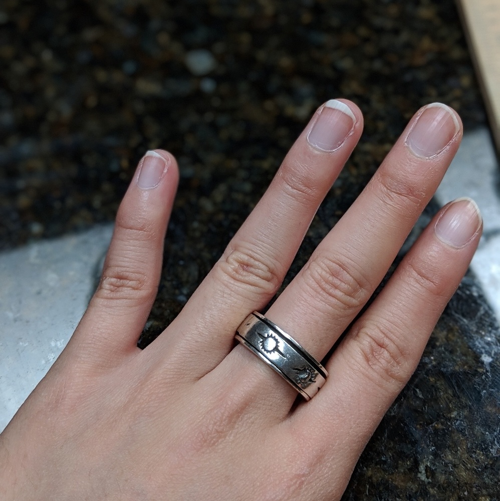 Solid Sterling silver rotating ring price firm